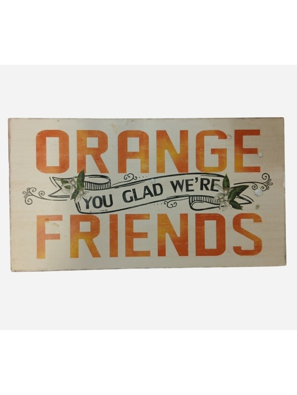 Orange You Glad We’re Friends Wooden Block Sign Decorative Friendship Gift Home